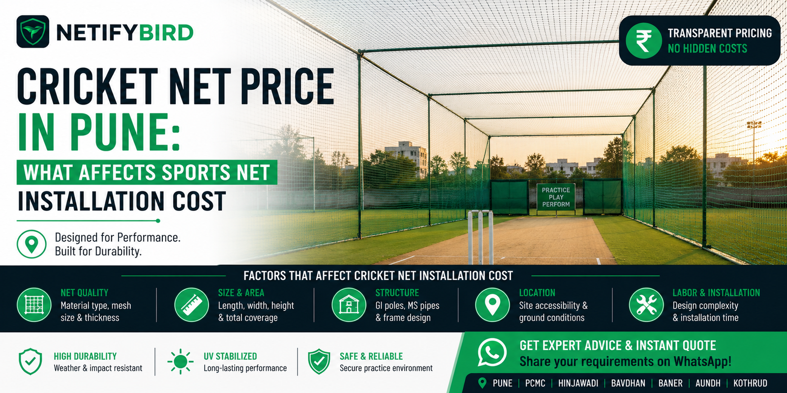 Cricket Net Price in Pune